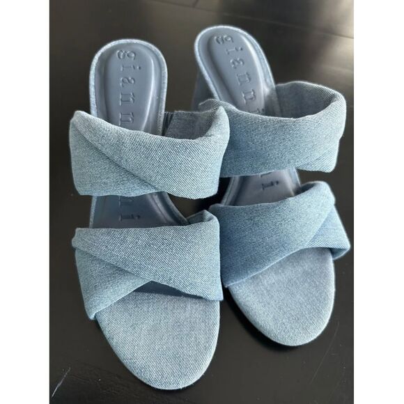 Gianni bini Chic Denim Block Heel Mules - Versatile Summer‎ Sandals - Picture 7 of 7